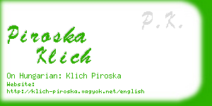 piroska klich business card